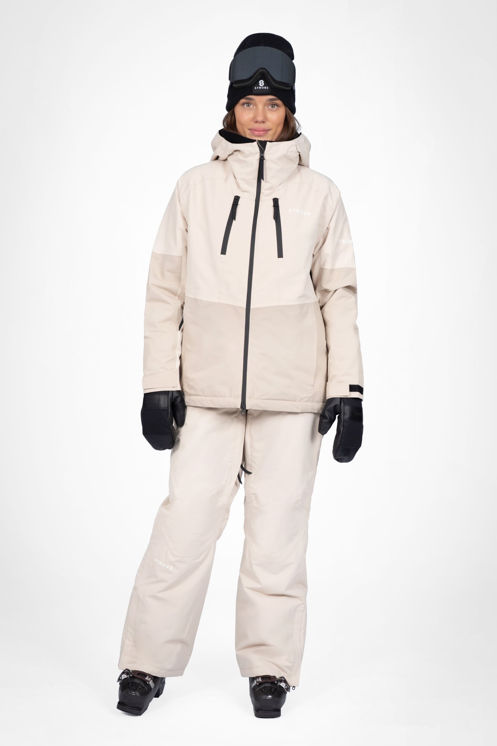 Lynx Skijakke Lt Beige/Beige - Kvinder
